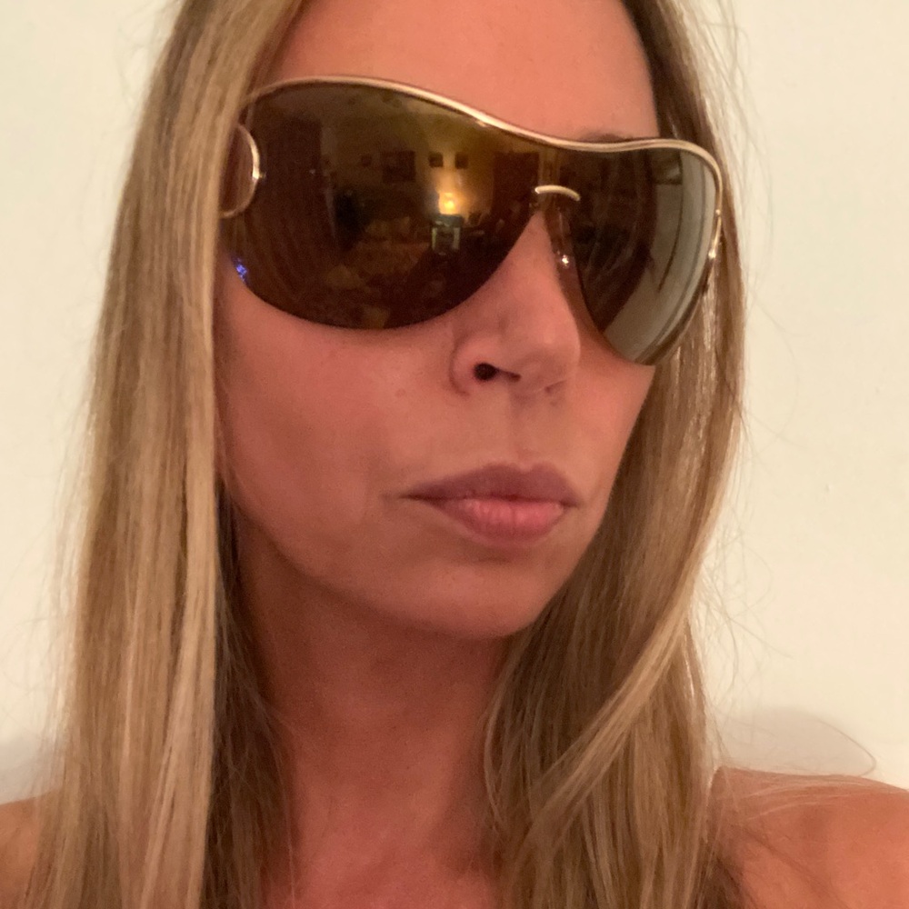 Gucci Gold and Brown Women's Sunglasses
